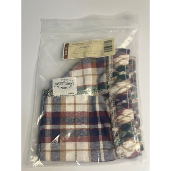 VTG 90s Longaberger "Address MT Plaid" Fabric Basket Liner Multicolor NIP #27057 - Picture 1 of 3